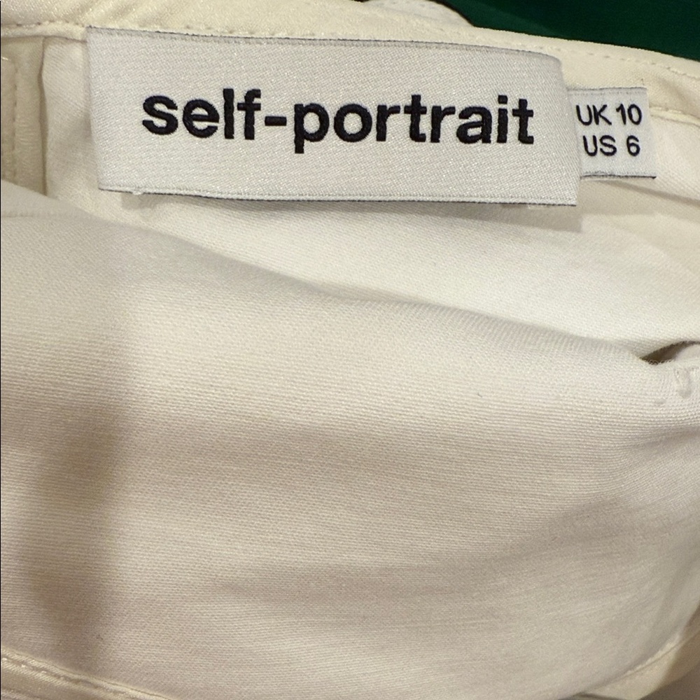 Self Portrit Elegant White Women's Dress with Black Trim size 6 US - Picture 15 of 16